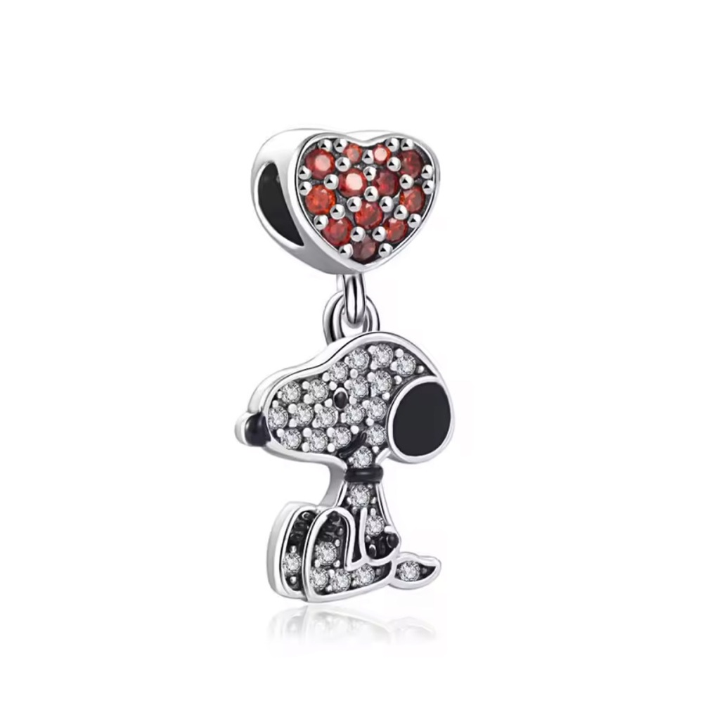 New Sterling Silver 925 Charlie Brown Snoopy bracelet charm
